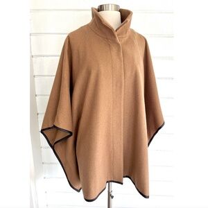 Vintage BARNEY'S NEW YORK  Wool Blend Poncho Capelet in Camel - M